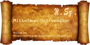 Mittelman Szilveszter névjegykártya